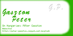 gaszton peter business card